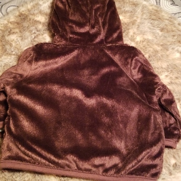 Choc. Brown Fleeced Line Bear Hoodie - Picture 4 of 4